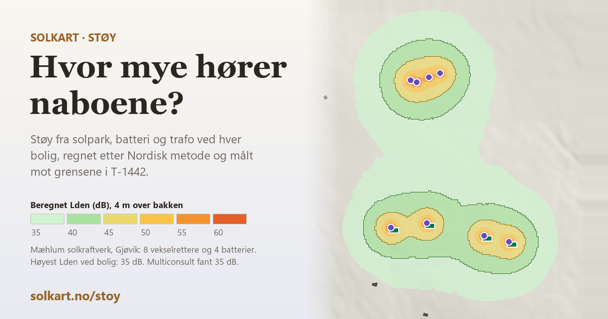 Støy mot naboer: varmepumpe, solpark, industri, vind, veg, bane og fly ...